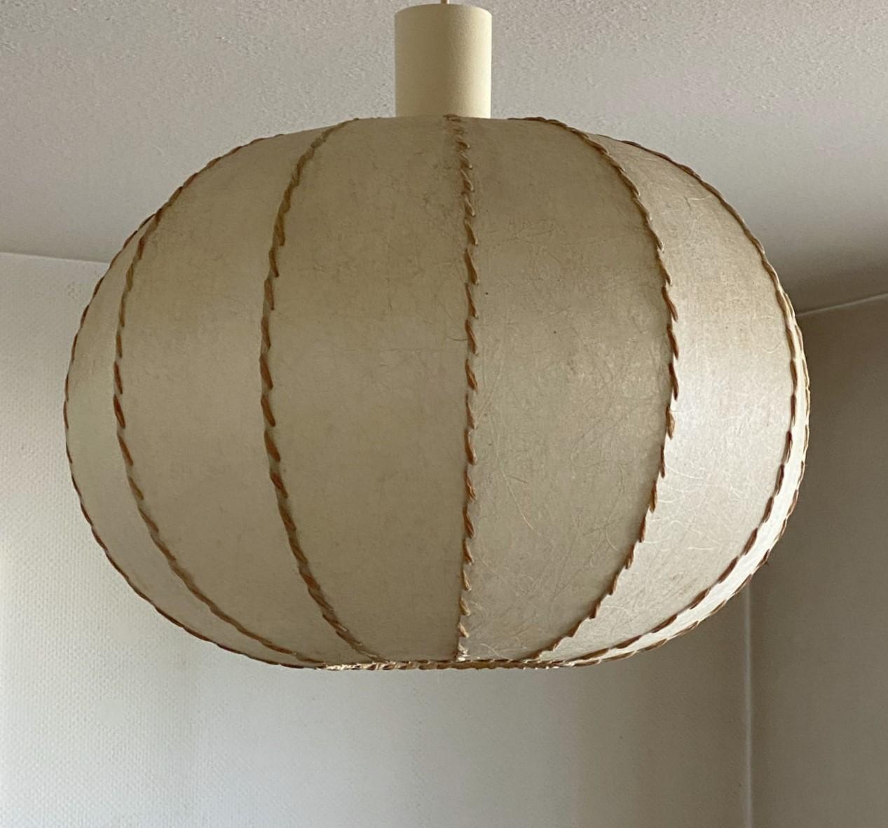 Mid-Century Cocoon Large Pendant Ceiling Lamp by Goldkant, Gemany, 1960s 4