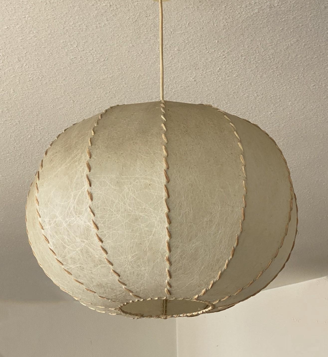 German Mid-Century Cocoon Large Pendant Ceiling Lamp by Goldkant, Gemany, 1960s
