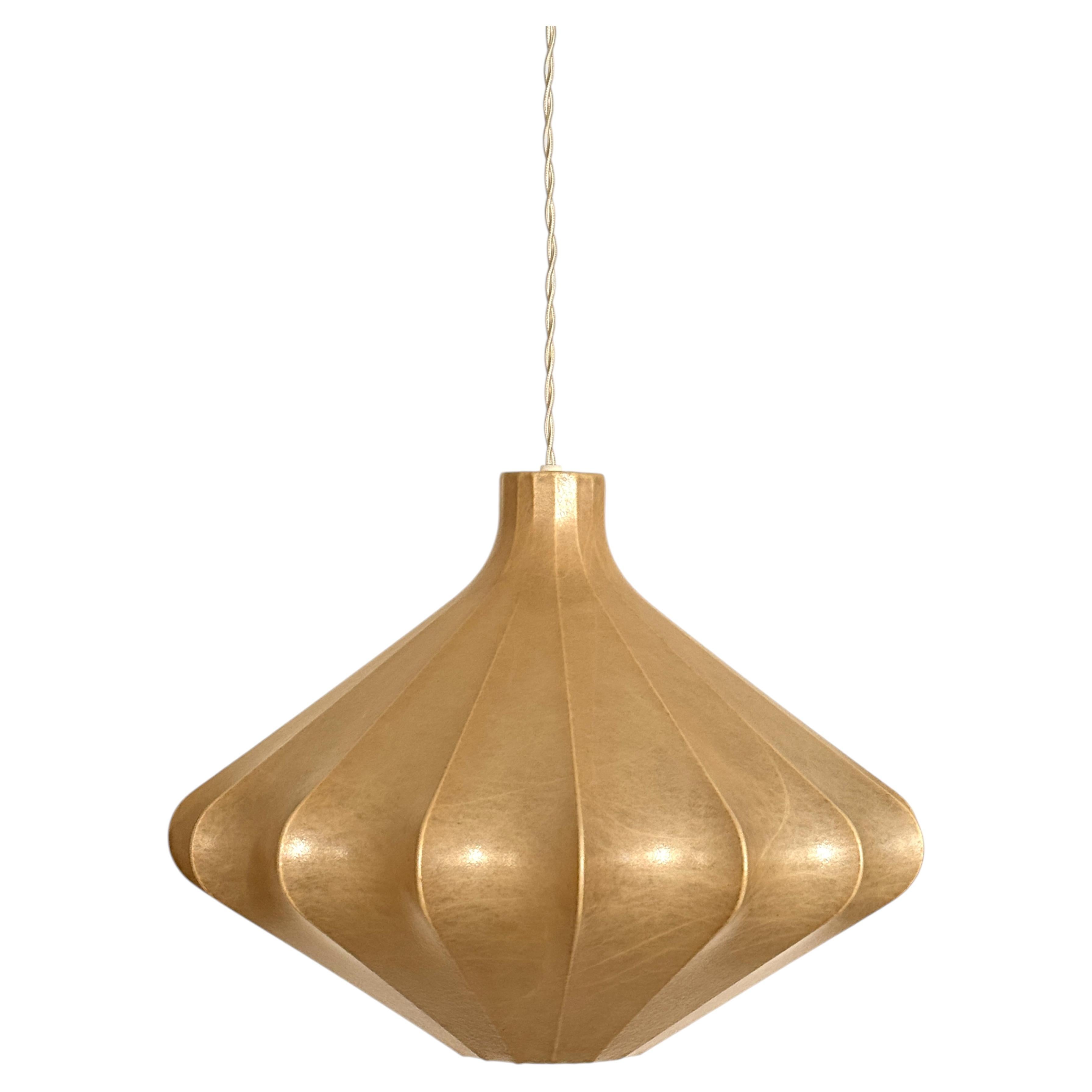 Mid-Century "Cocoon" Pendant Light by Friedel Wauer for Goldkant Leuchten, 1960s