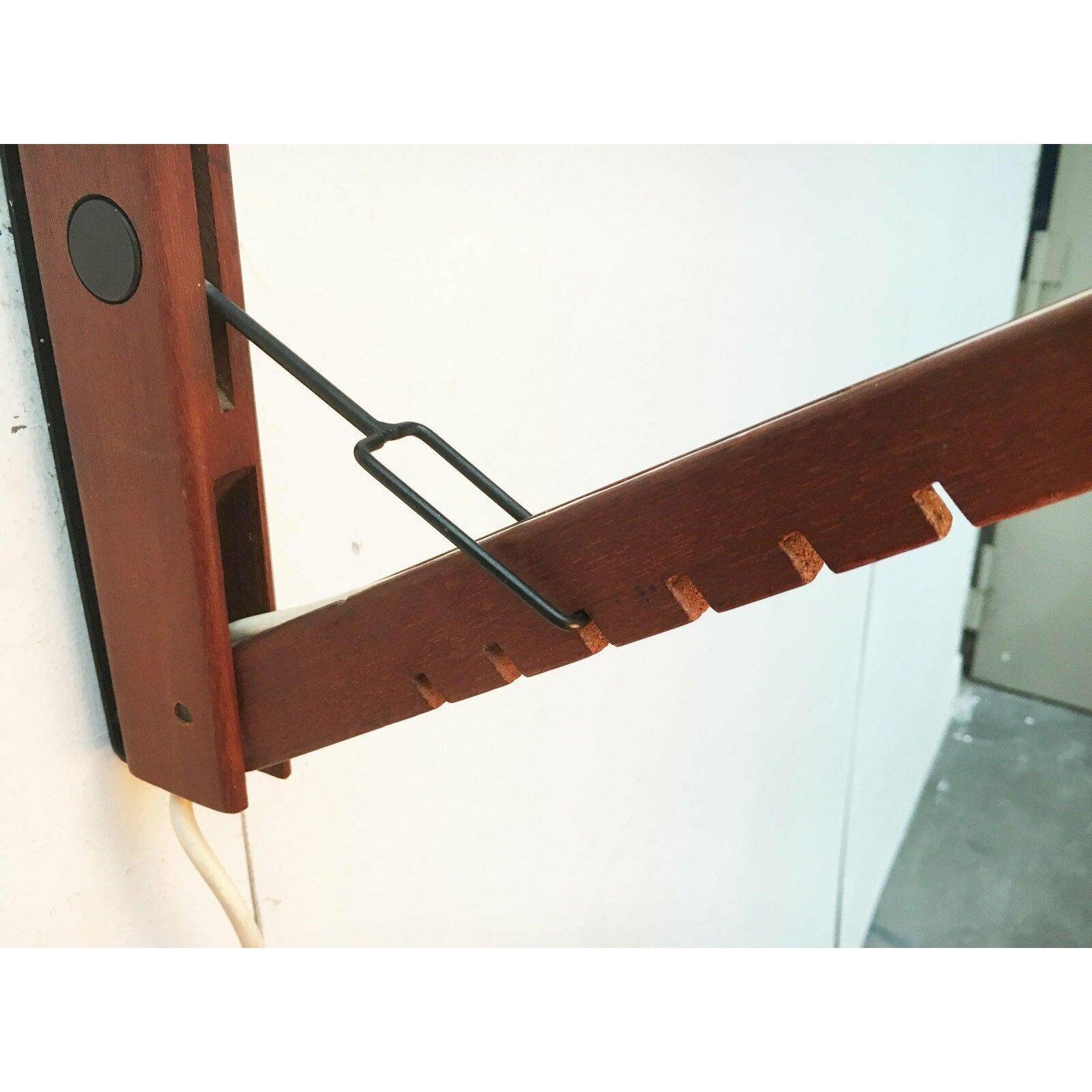 Mid-Century Cocoon Swivel Mounted Cantilever Wall Lamp from Teak Wood, 1960s For Sale 4