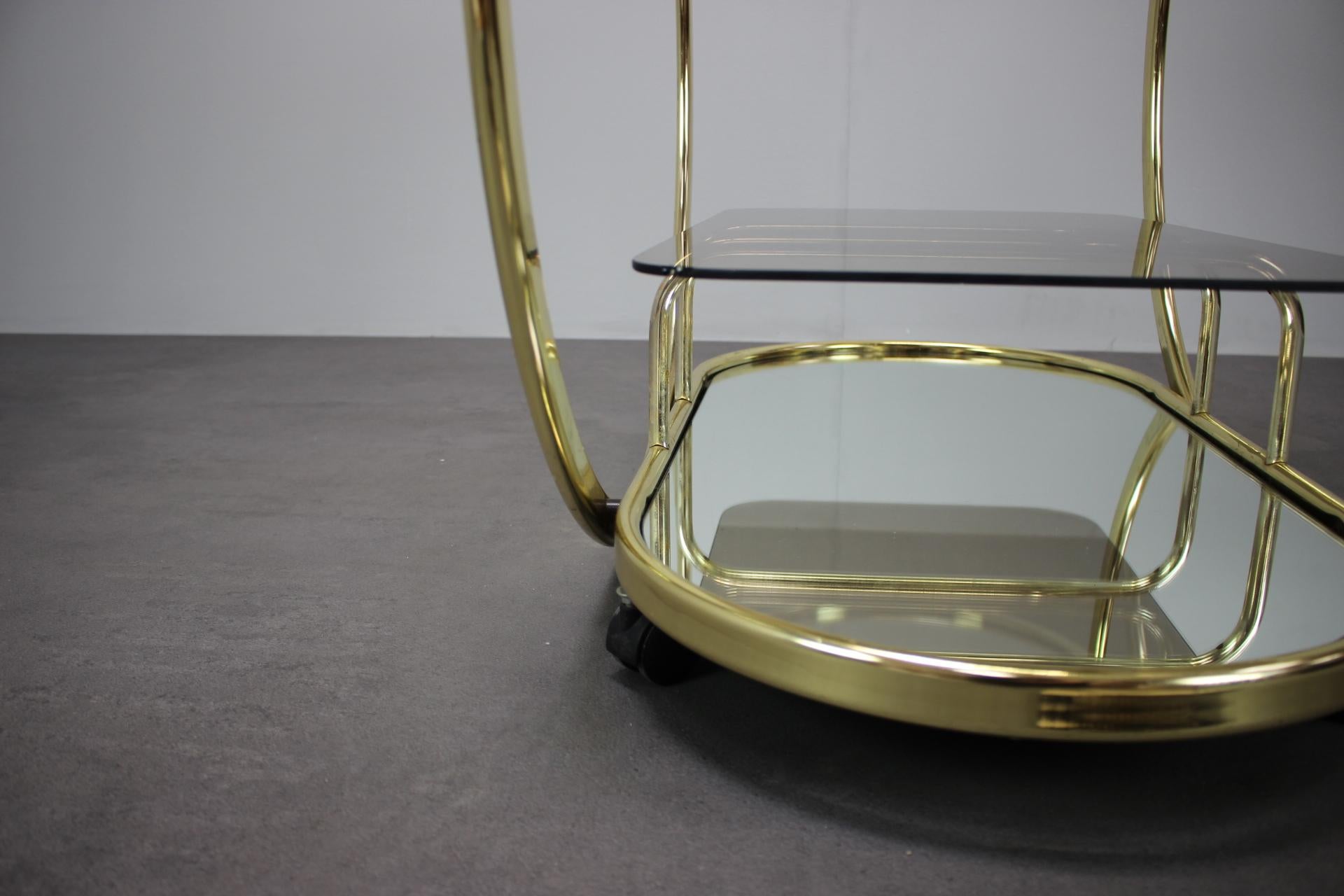 Mid-Century Coctail Serving Bar Table made of Brass, 1970s, Germany 6
