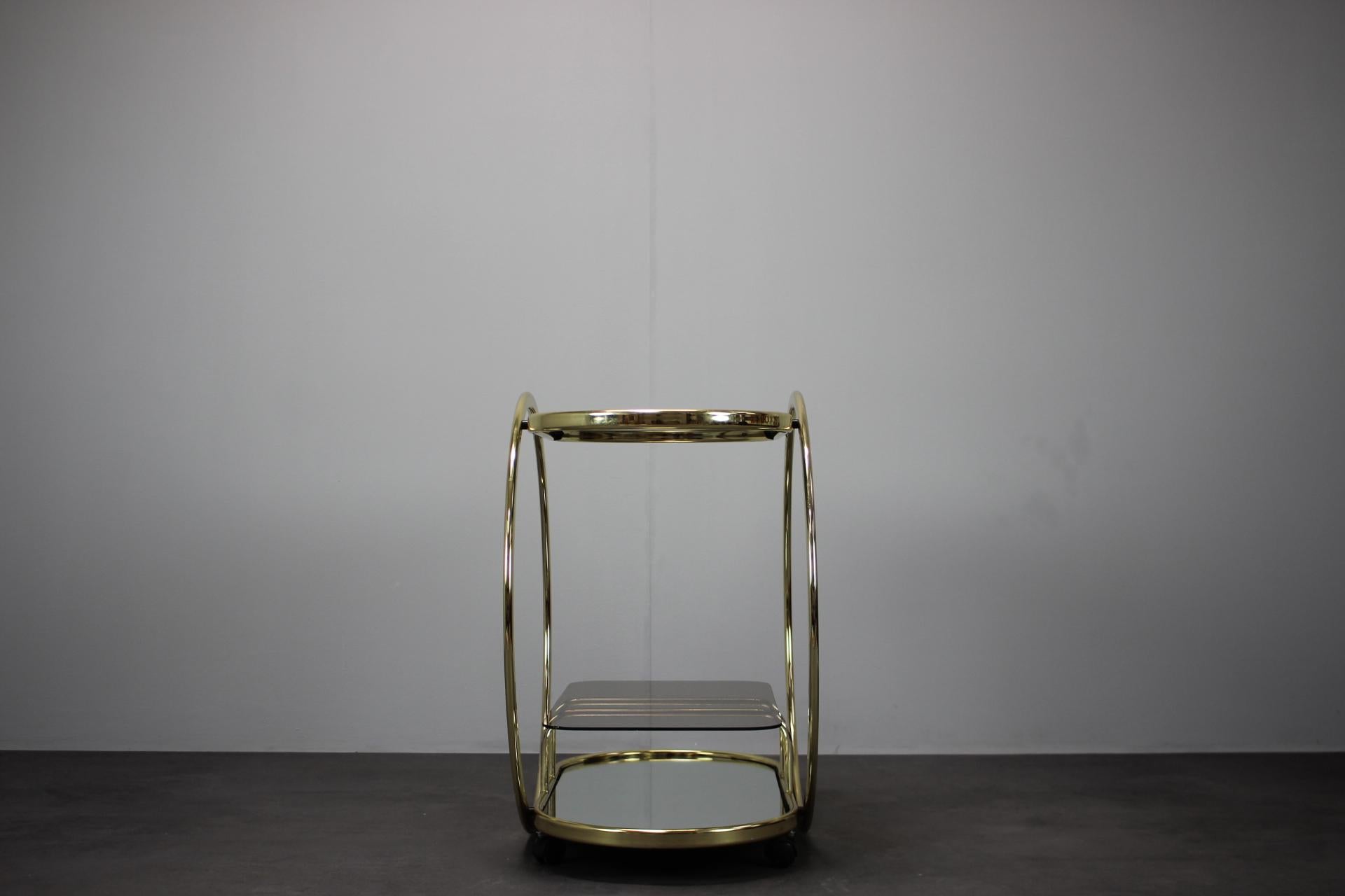 Mid-Century Coctail Serving Bar Table made of Brass, 1970s, Germany 2