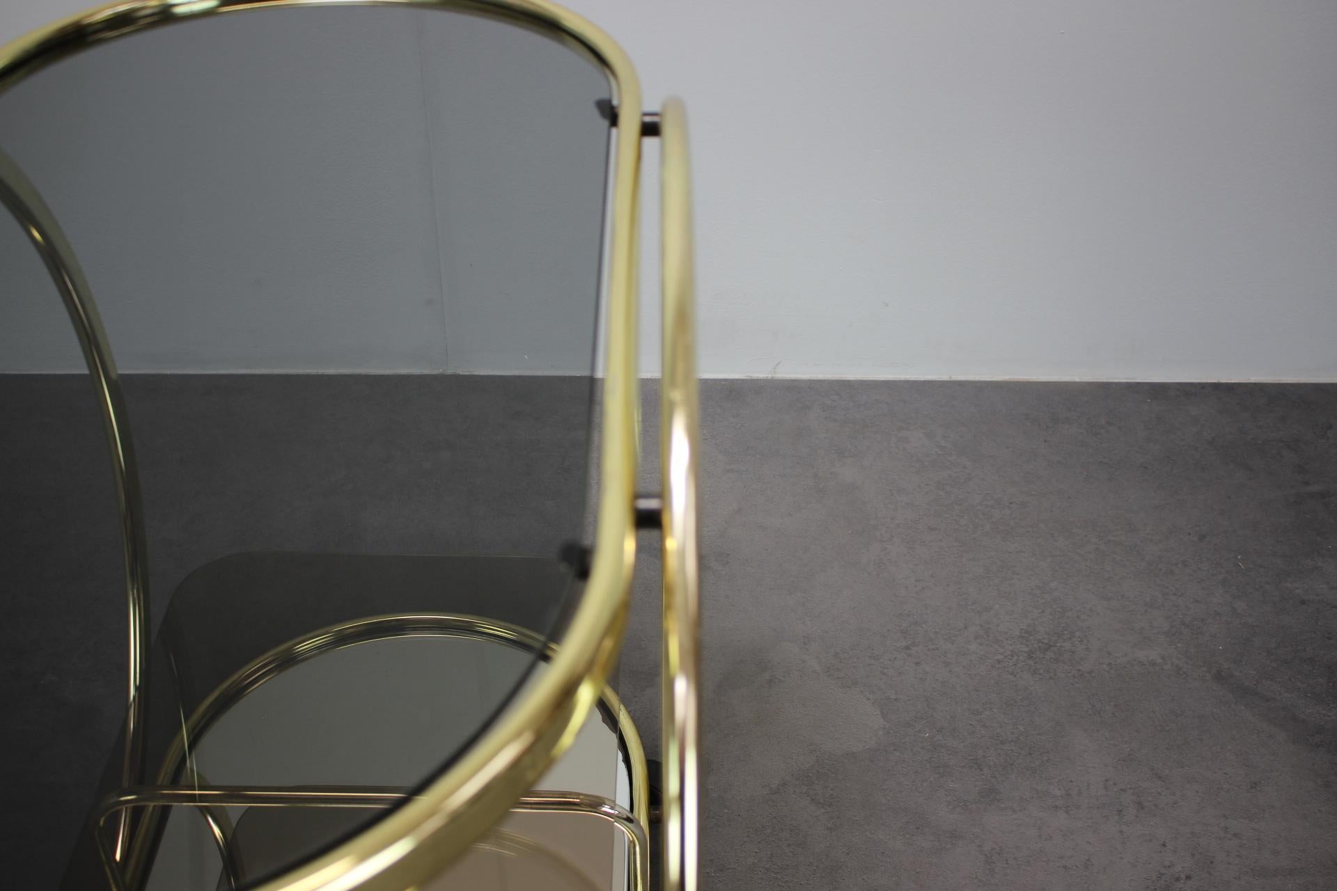 Mid-Century Coctail Serving Bar Table made of Brass, 1970s, Germany 3