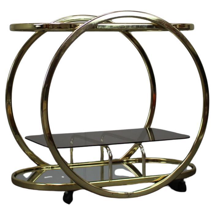 Mid-Century Coctail Serving Bar Table made of Brass, 1970s, Germany