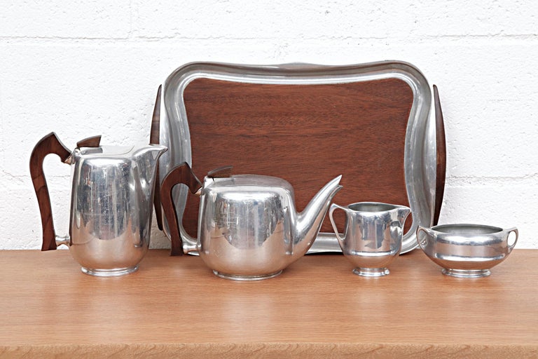 English Midcentury Coffee and Tea Service Set by Picquot Ware, 1950s For Sale