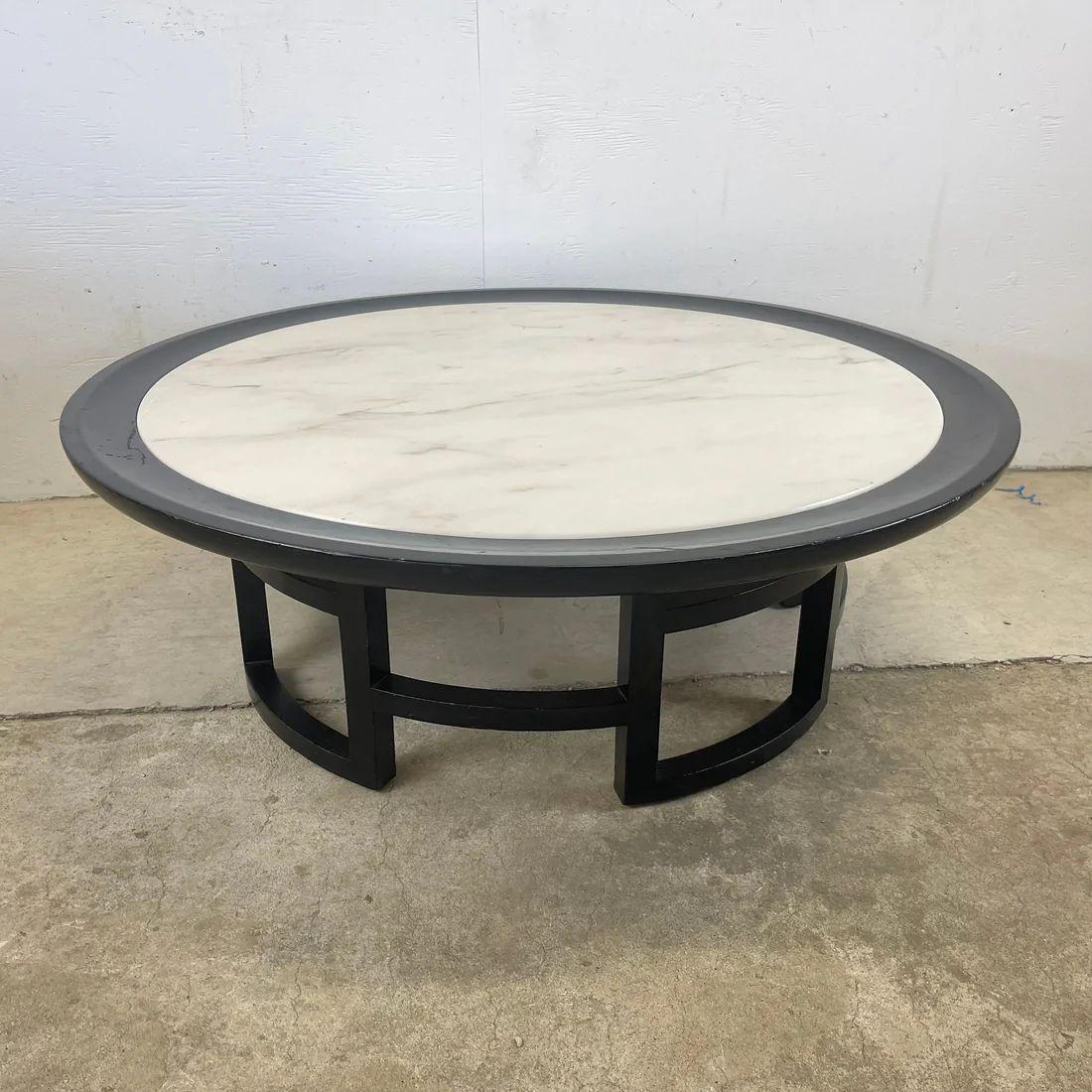 Other Mid-Century Coffee Circular Stone Top Coffee Table