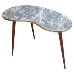 Mid-Century Kaffee Niere  Tisch mit Marmor-Look, Deutschland 1950