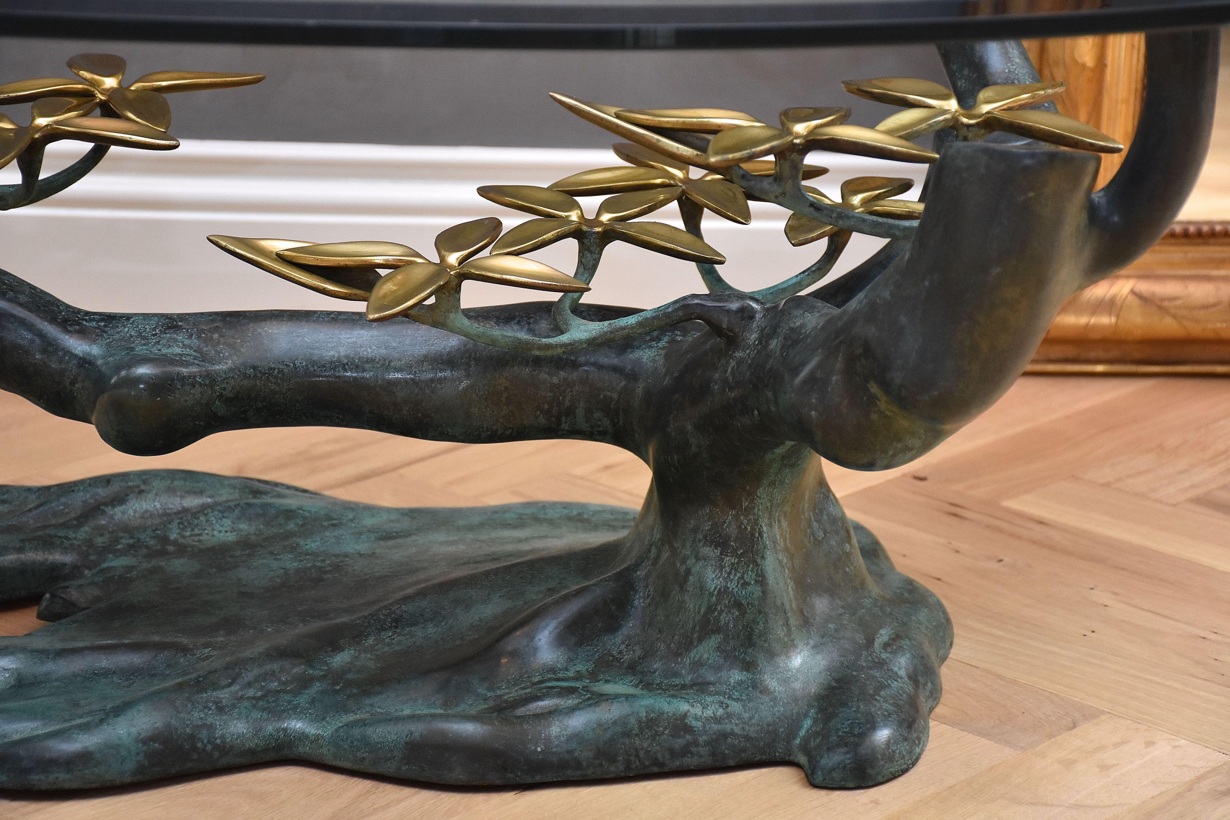 Brass Mid-century coffee table 'Bonsai' by Willy Daro For Sale