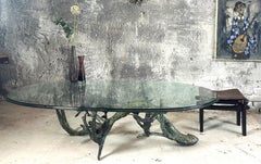 Mid-Century Coffee Table Bronze Birds by Valenti, Spain 1970s