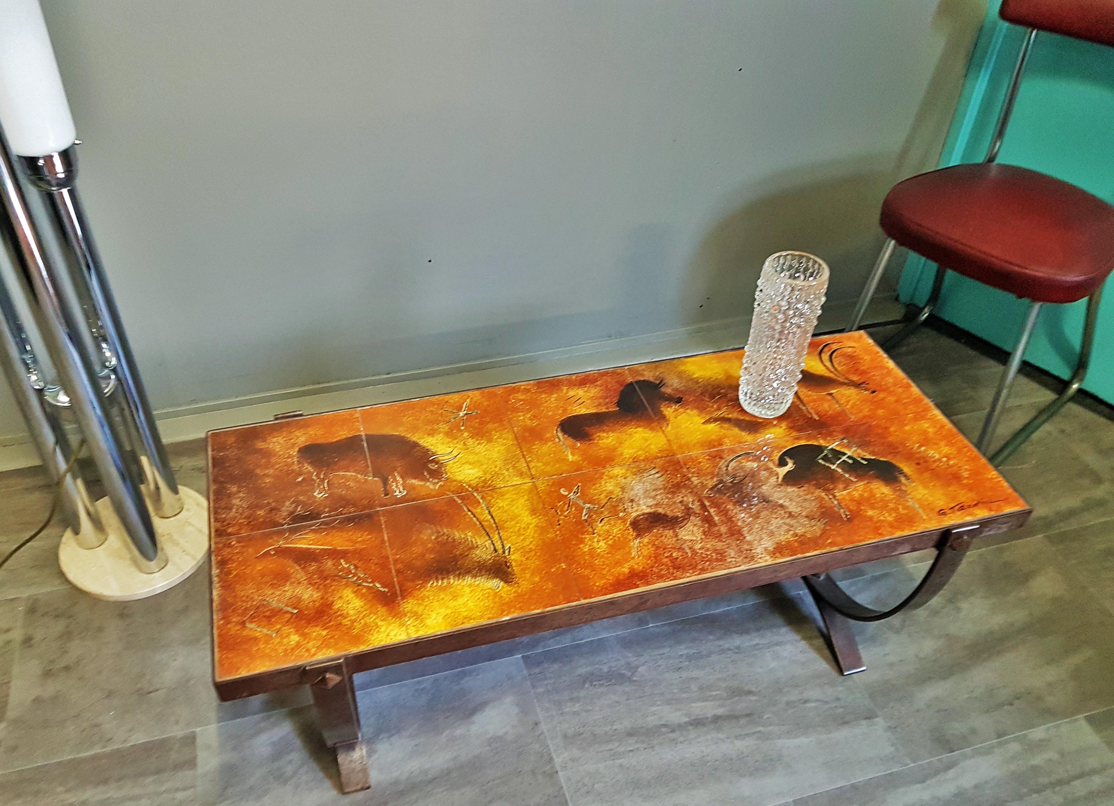 Midcentury Coffee Table by Georges Tardieu, Vallauris, France, 1960s For Sale 4