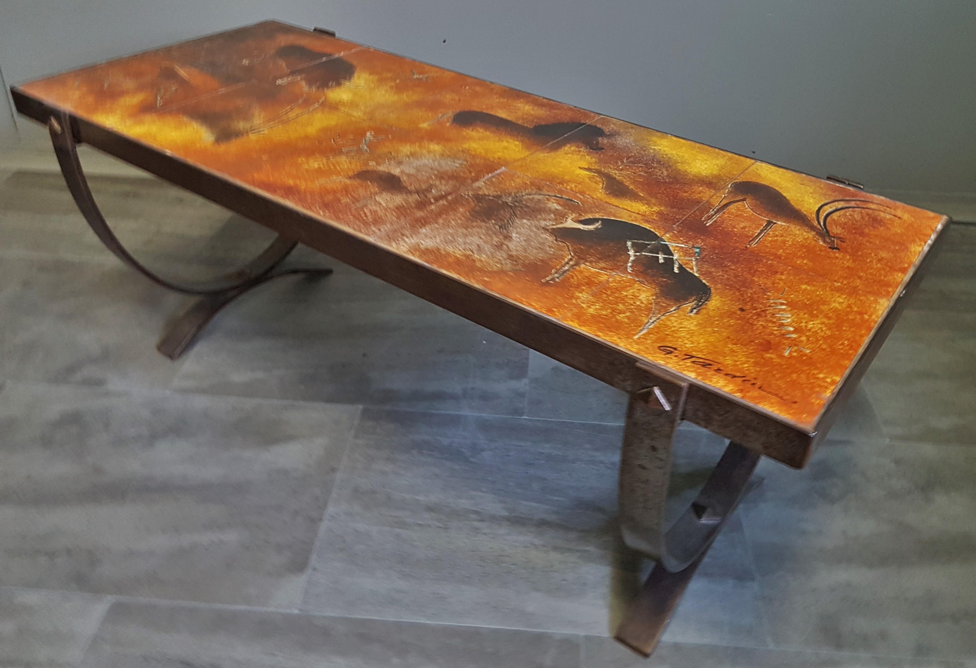 Midcentury Coffee Table by Georges Tardieu, Vallauris, France, 1960s For Sale 13