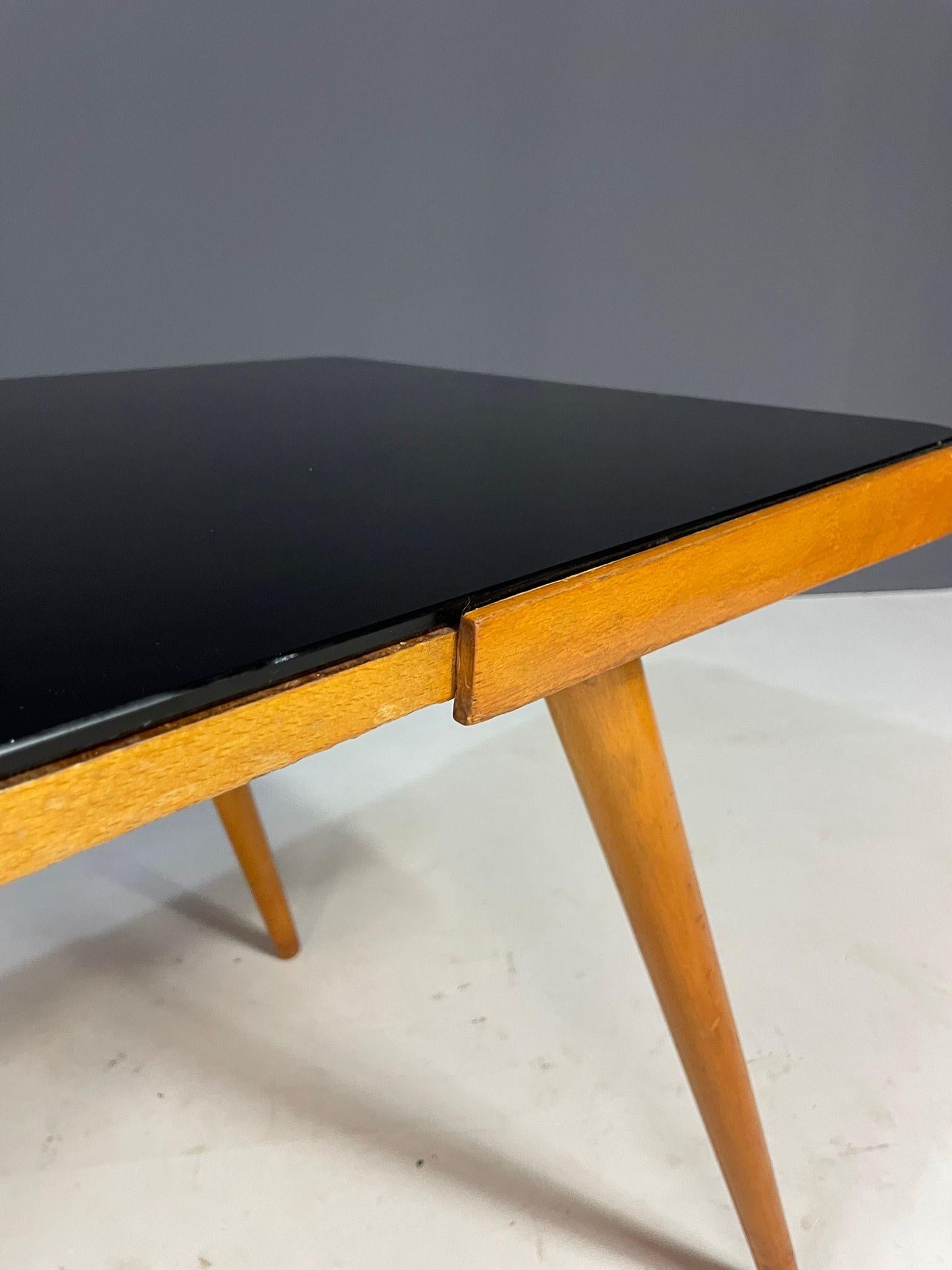 Mid-Century Coffee Table by Interiér Praha with Opaxite Glass Top, 1960s For Sale 2