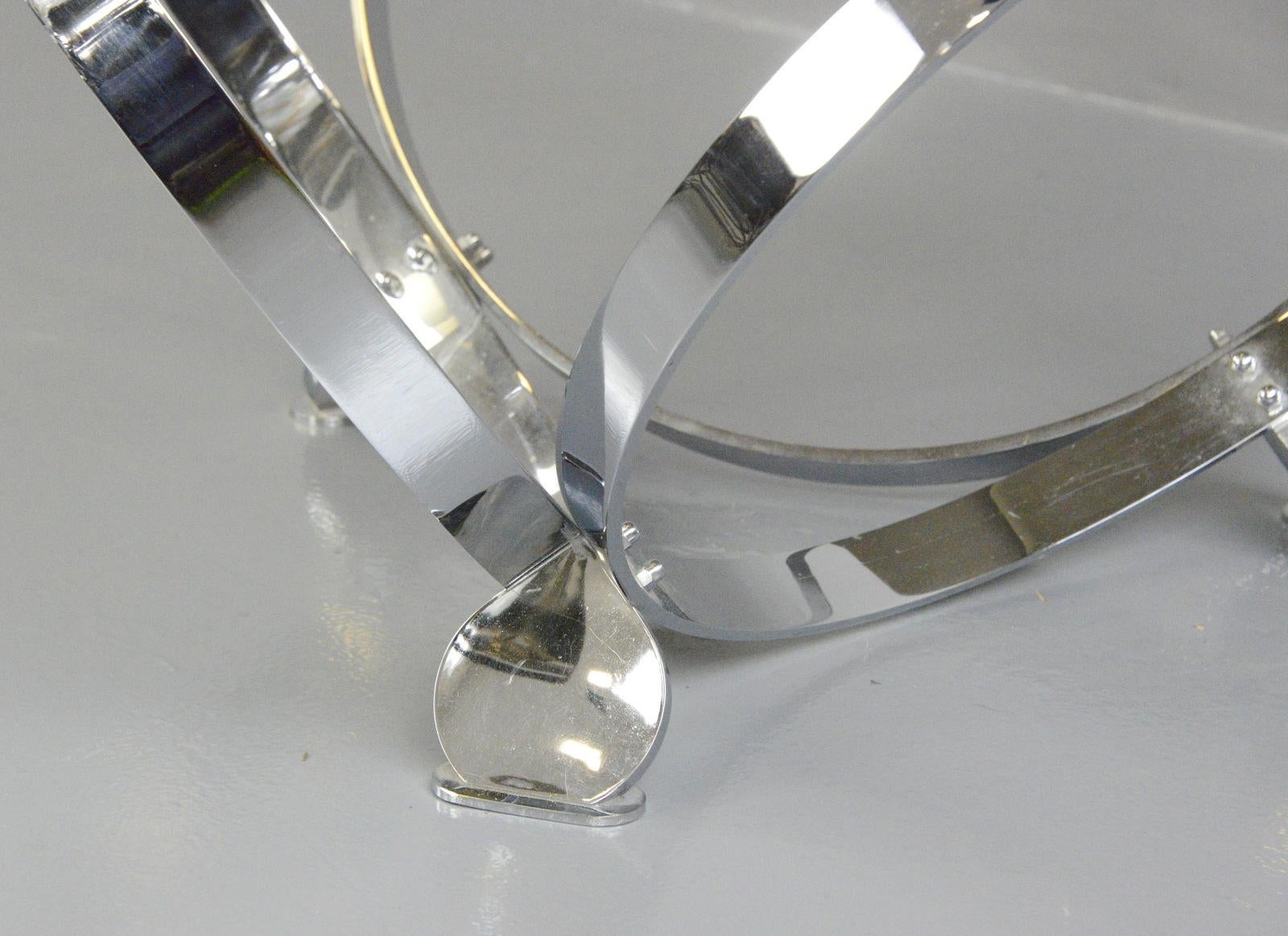 Chrome Mid Century Coffee Table by Knut Hesterberg, Circa 1970s