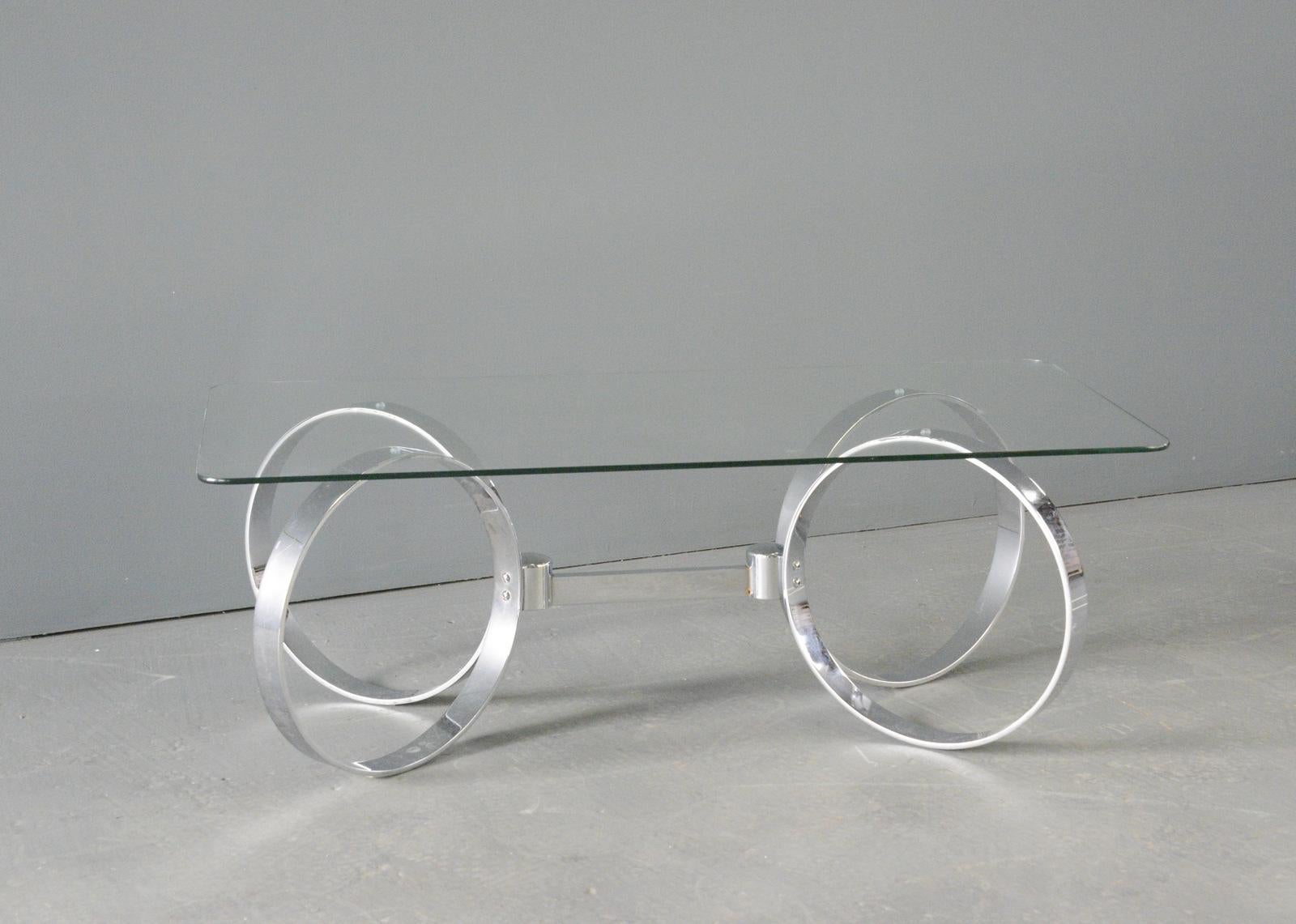 Verre Table basse du milieu du siècle par Knut Hesterberg Circa 1970 en vente