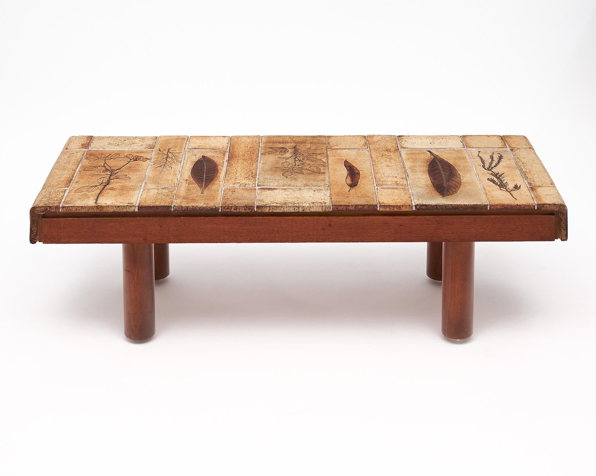 French Mid-Century Coffee Table by Roger Capron For Sale