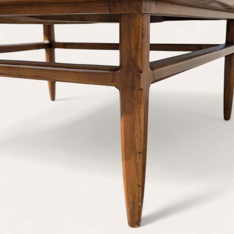 Unknown Mid Century Coffee Table By Tomlinson, Living Room, Sculptural, Wood, Stone For Sale