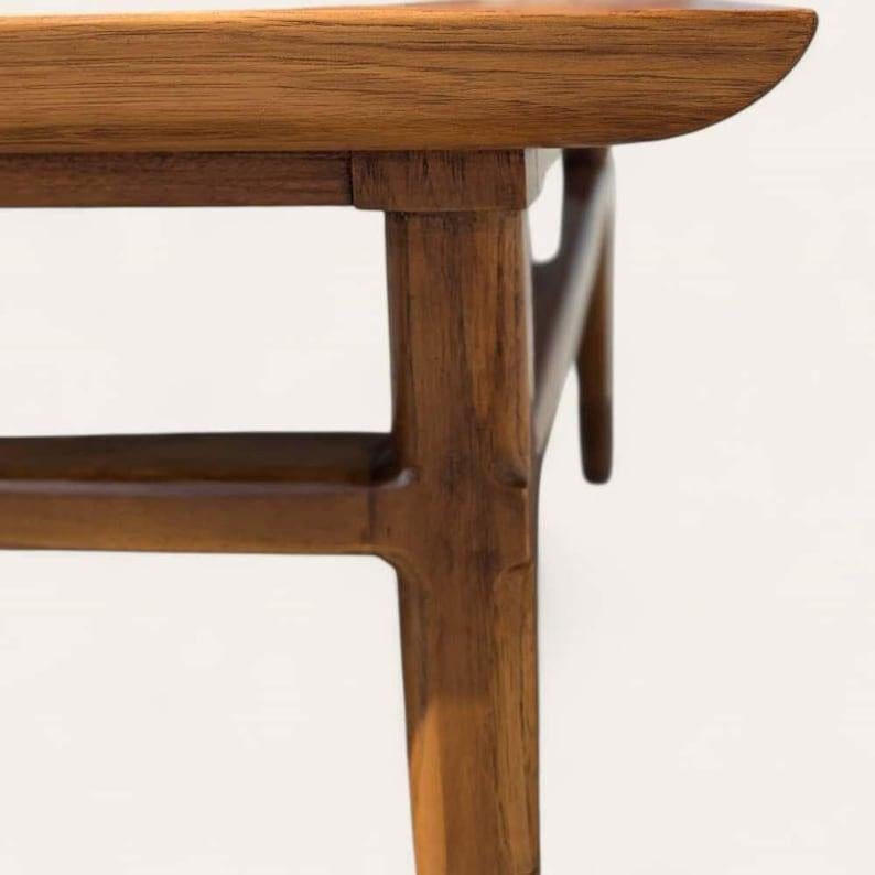 Mid Century Coffee Table By Tomlinson, Living Room, Sculptural, Wood, Stone In Good Condition For Sale In Rancho Cucamonga, CA