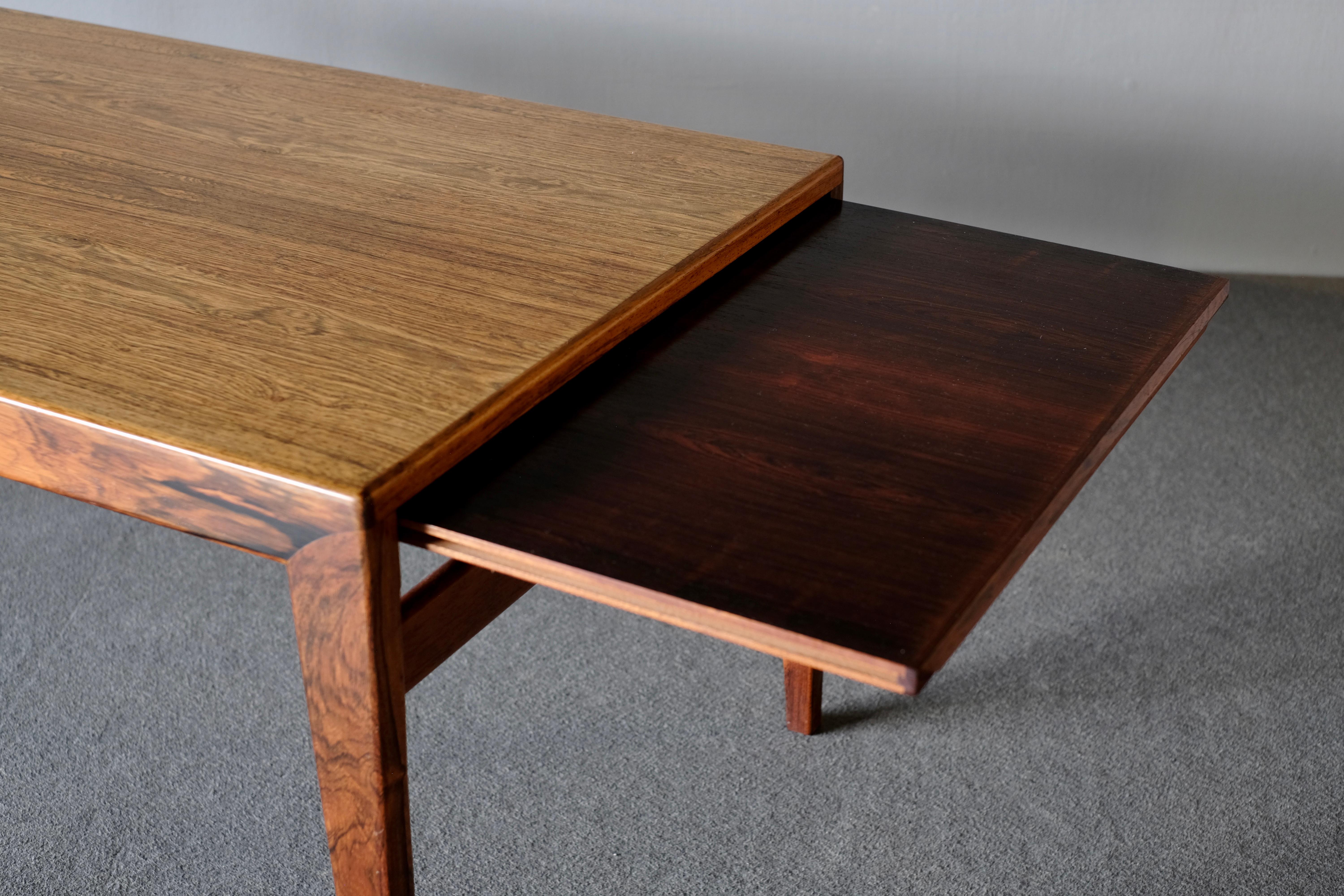 Mid-Century Modern Midcentury Coffee Table in Brazilian Rosewood by Johannes Anderson For Sale