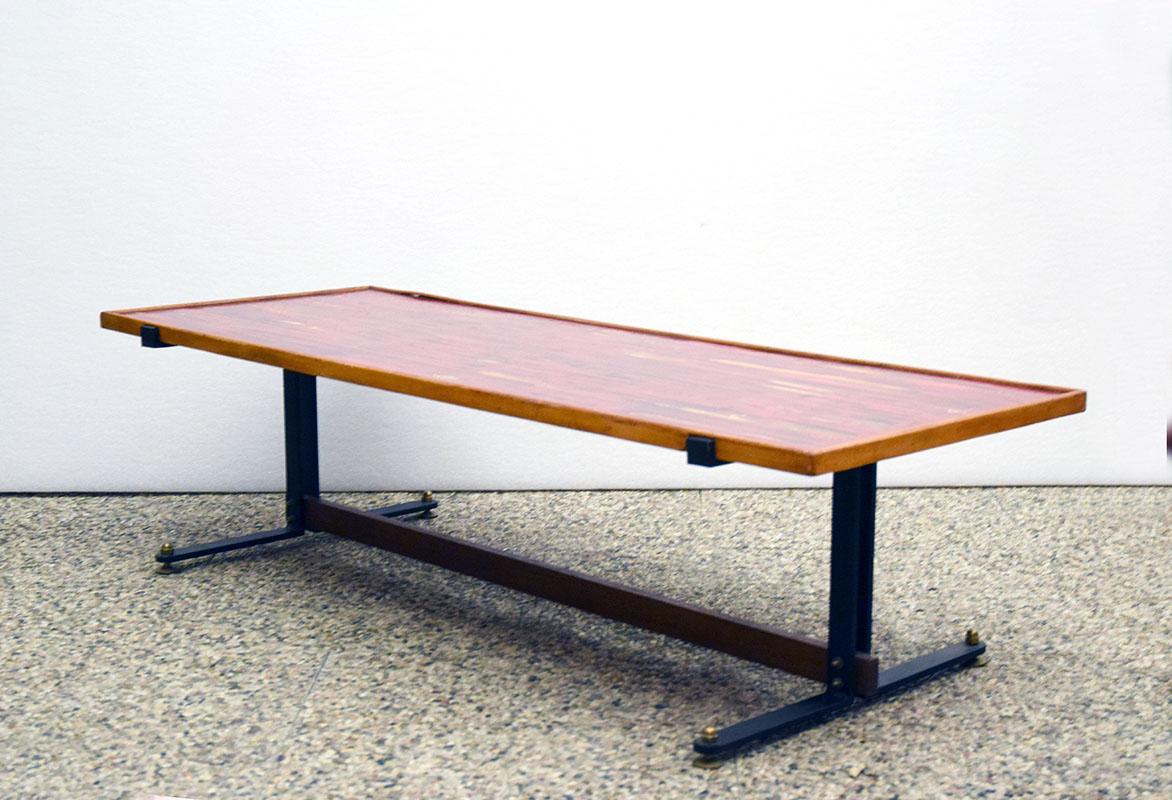 Mid-century coffee table in enamelled copper, 1950s For Sale 3