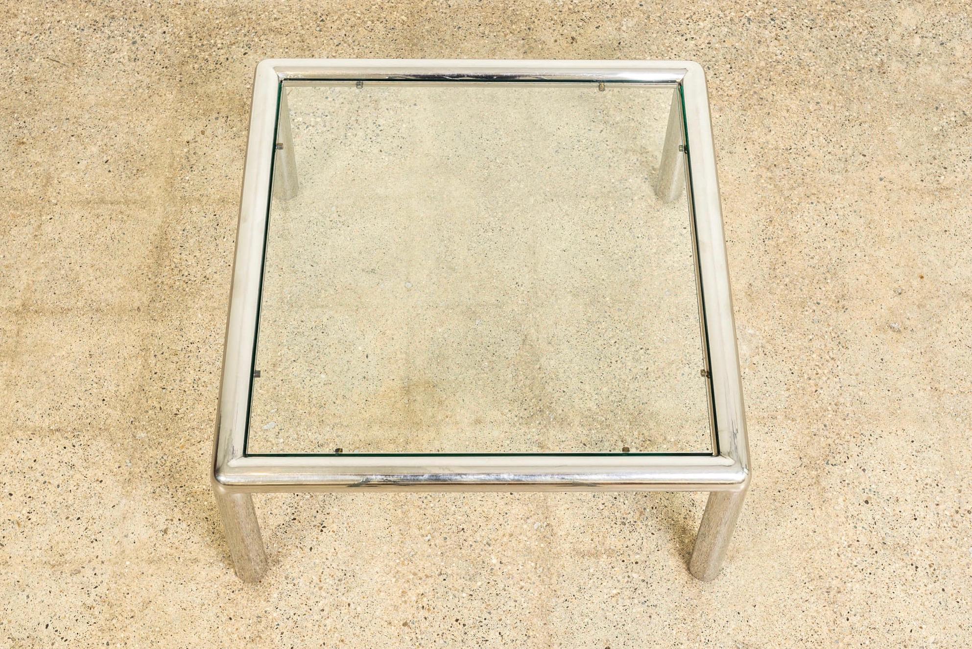 20th Century Midcentury Coffee Table in Glass and Chrome by John Mascheroni, 1960s