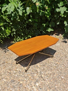 Mid Century Coffee Table in Mahogany, iron and brass attr. to Carlo Ratti, Italy