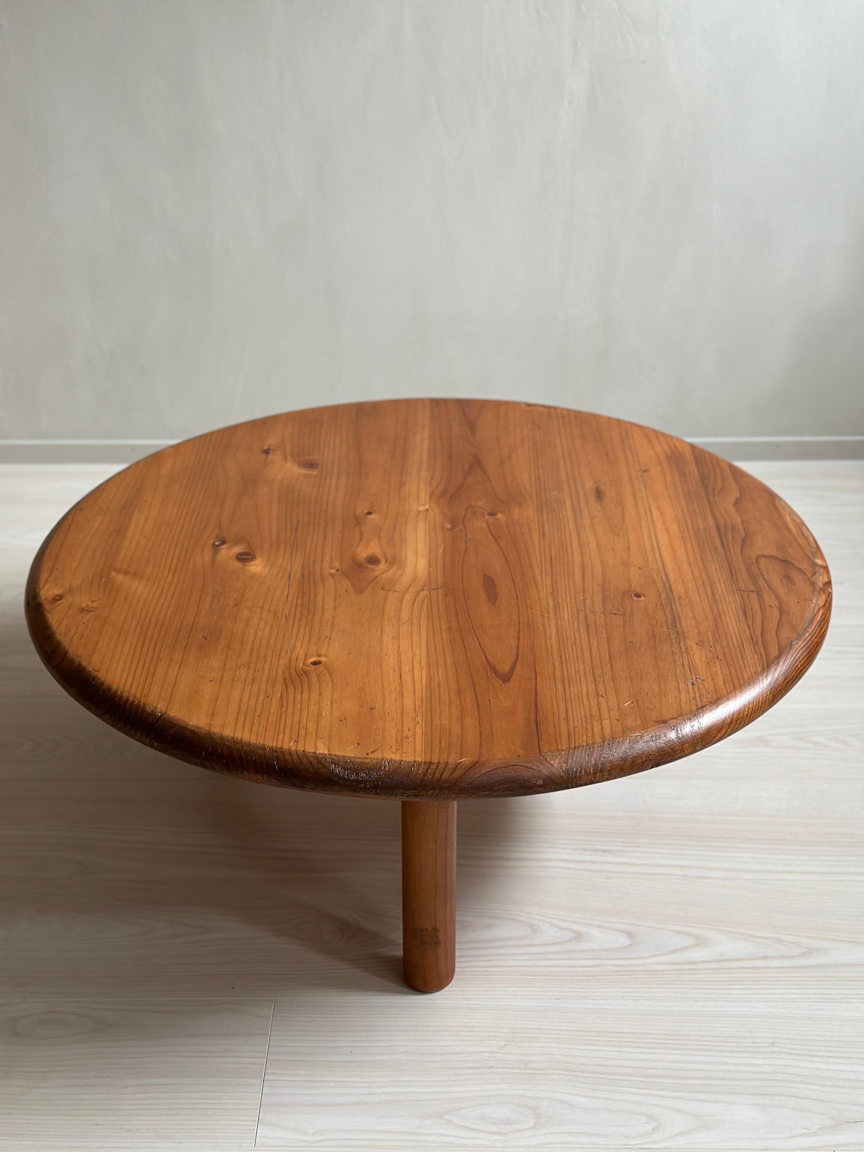 20th Century Midcentury Coffee Table in the Manner of Charlotte Perriand, Pine, circa 1960s
