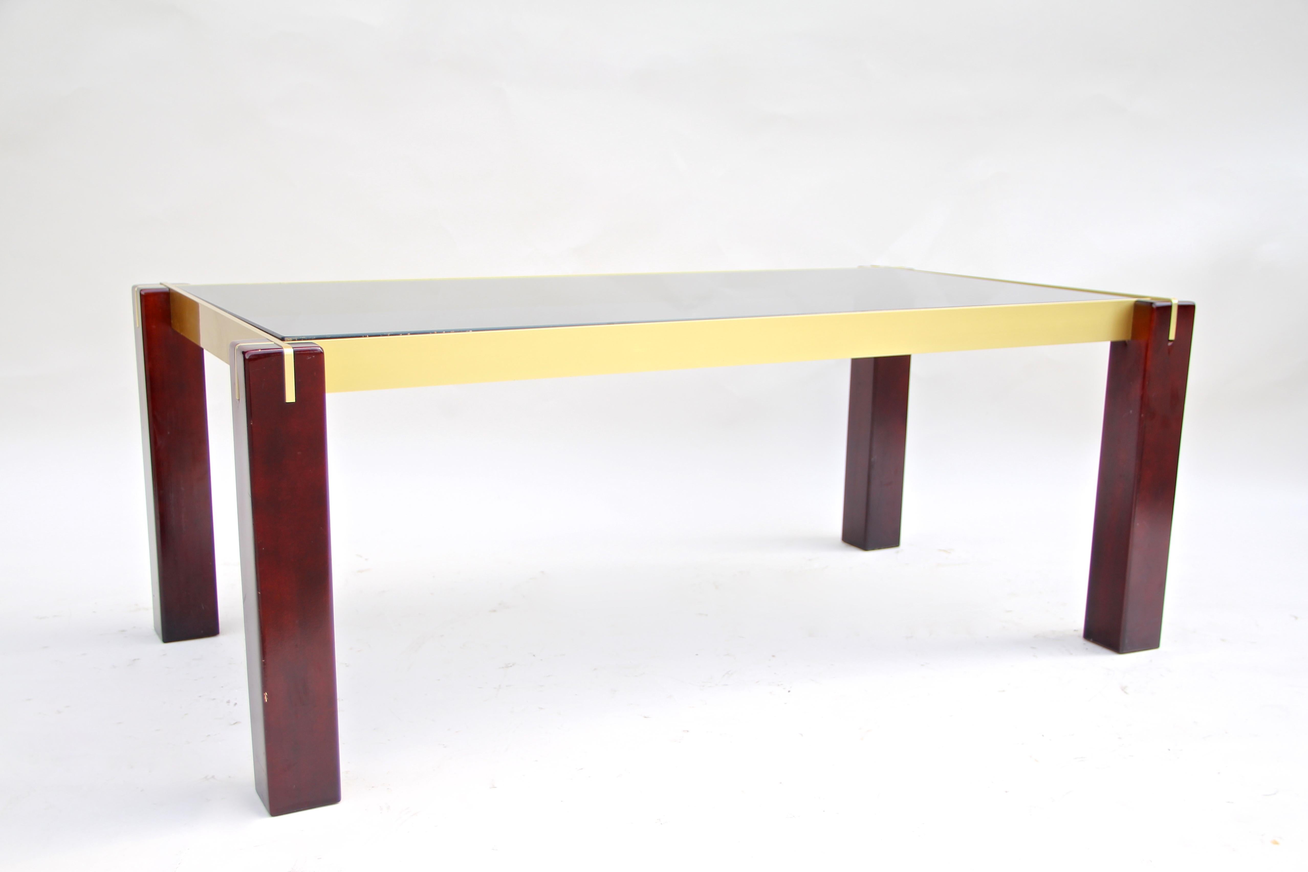 Exceptional midcentury coffee table out of Italy from the early 1960s. The Italian designers once again proved their unique taste and passion in timeless design on this table. This outstanding coffee table impresses with a great looking solid brass