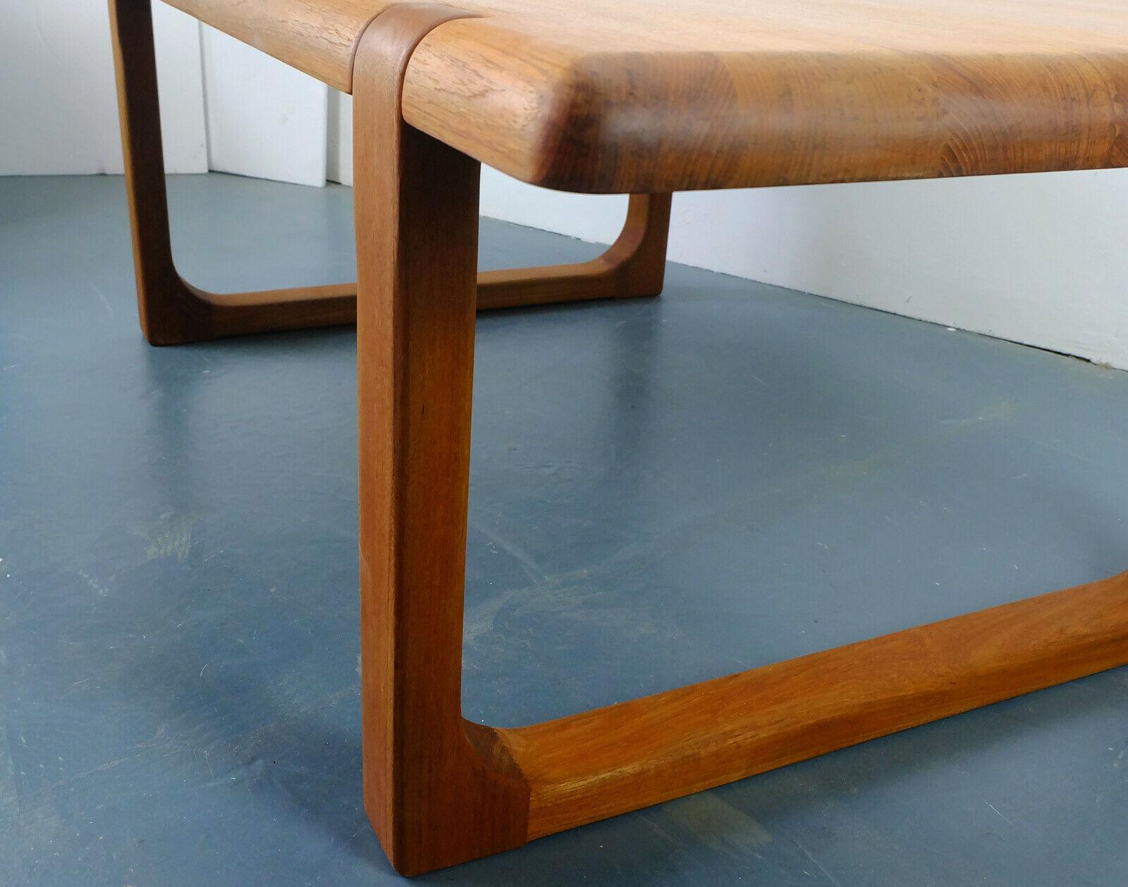 Mid-Century Coffee Table Niels Bach Denmark Solid Teak Danish Modern 1960s 2