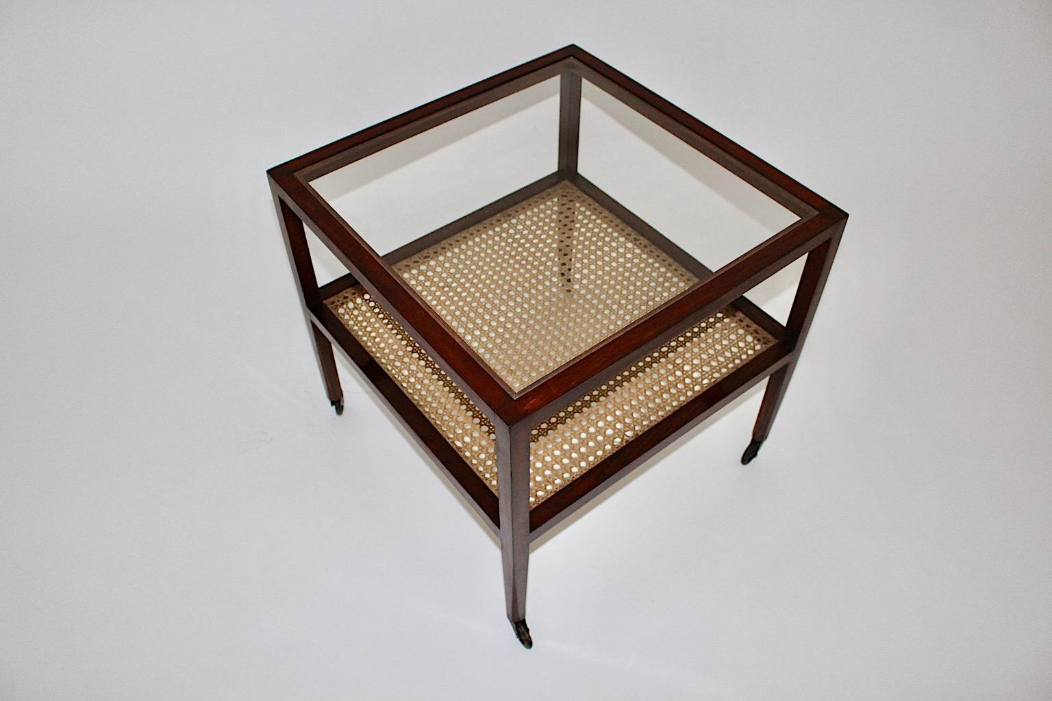 Art Deco Mid-Century Coffee Table Serving Table Julius Jirasek Werkstätten Hagenauer 1950 For Sale