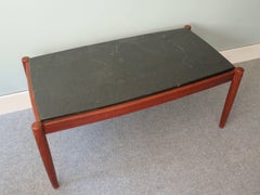 Mid-Century Coffee Table, Teak and Slate, Denmark, 1960s