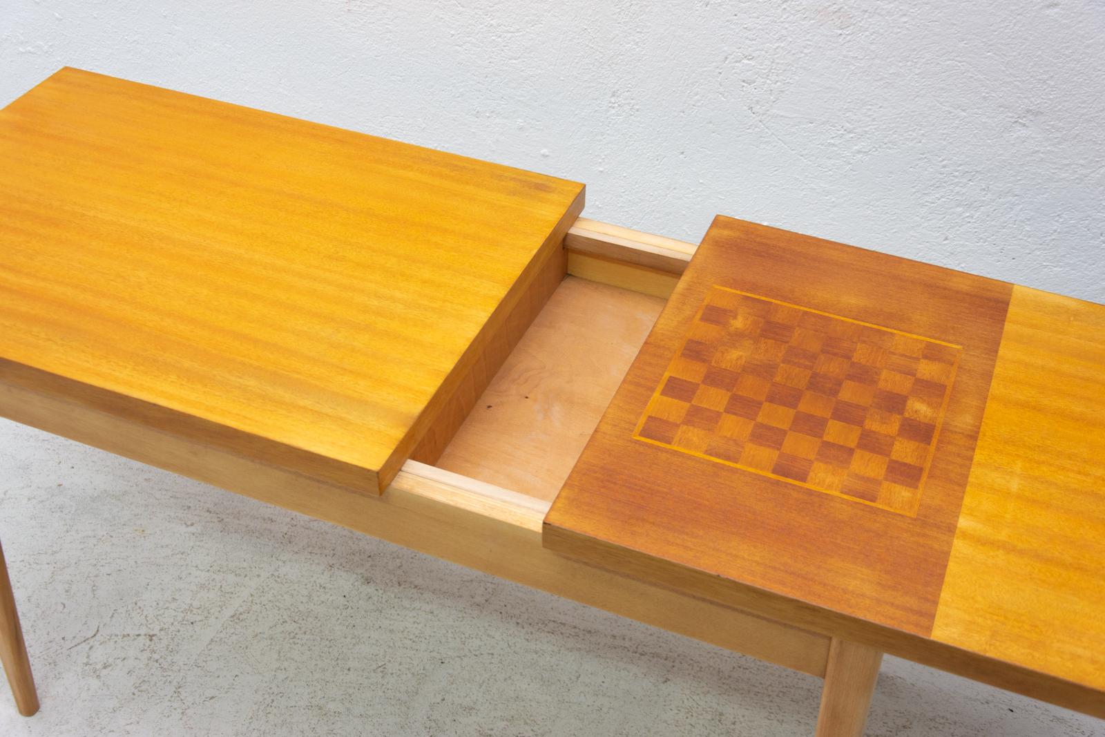 Midcentury Coffee Table with Chess Pattern, Hikor Písek, 1960s, Czechoslovakia 8