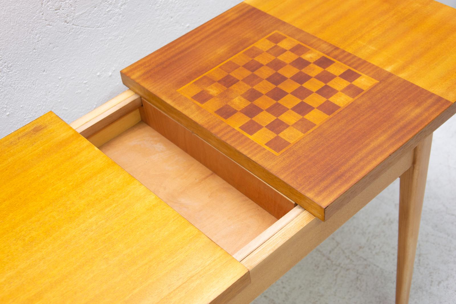 Midcentury Coffee Table with Chess Pattern, Hikor Písek, 1960s, Czechoslovakia 9