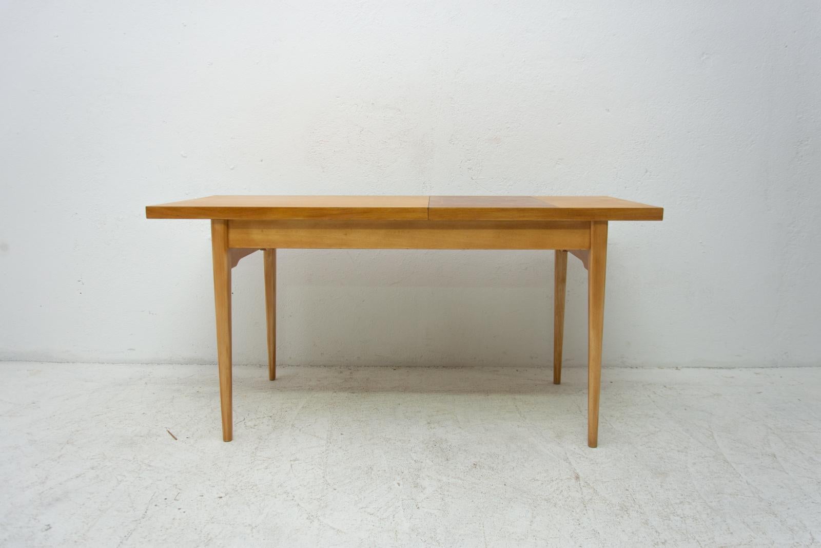 This vintage coffee or side table was made in the former Czechoslovakia by Hikor Písek company in the 1960s. It´s made of beech wood and has a chess pattern on the board. Cool retro piece. In very good vintage condition, shows slight signs of age