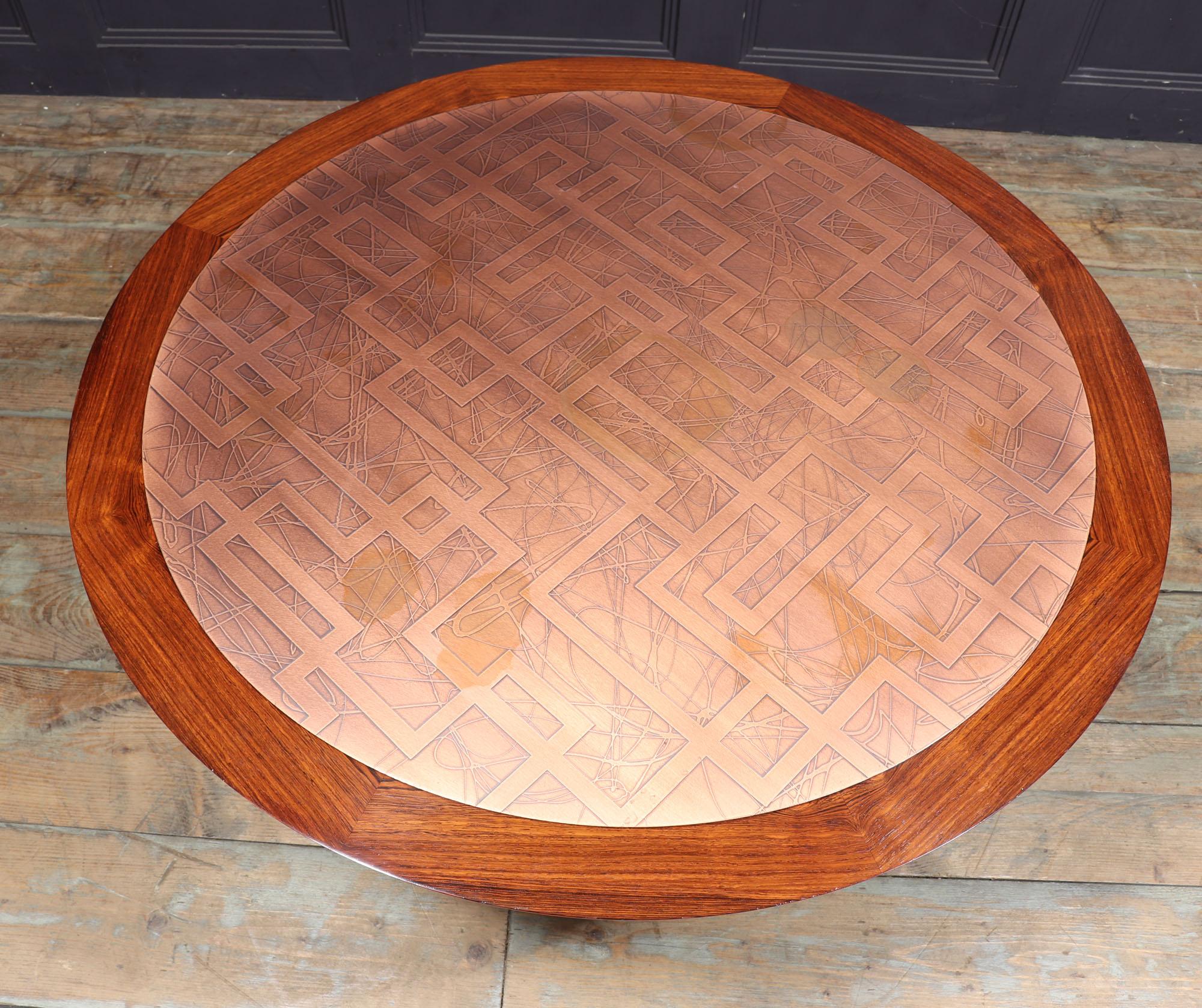 Mid-Century Modern Mid century Coffee table with Copper Top For Sale