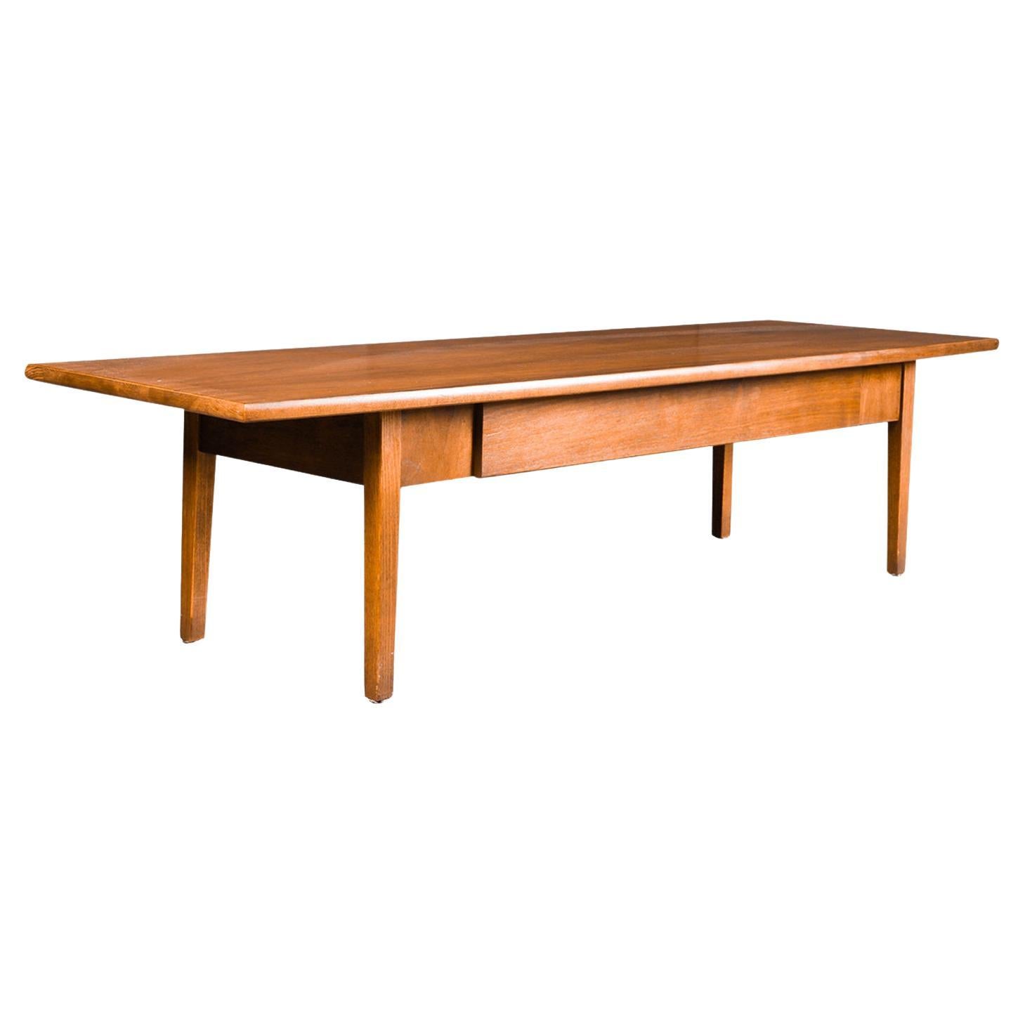Mid Century Coffee Table with Drawer Stanley Furniture For Sale
