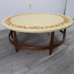 Mid Century Coffee Table with Inlay Resin Top