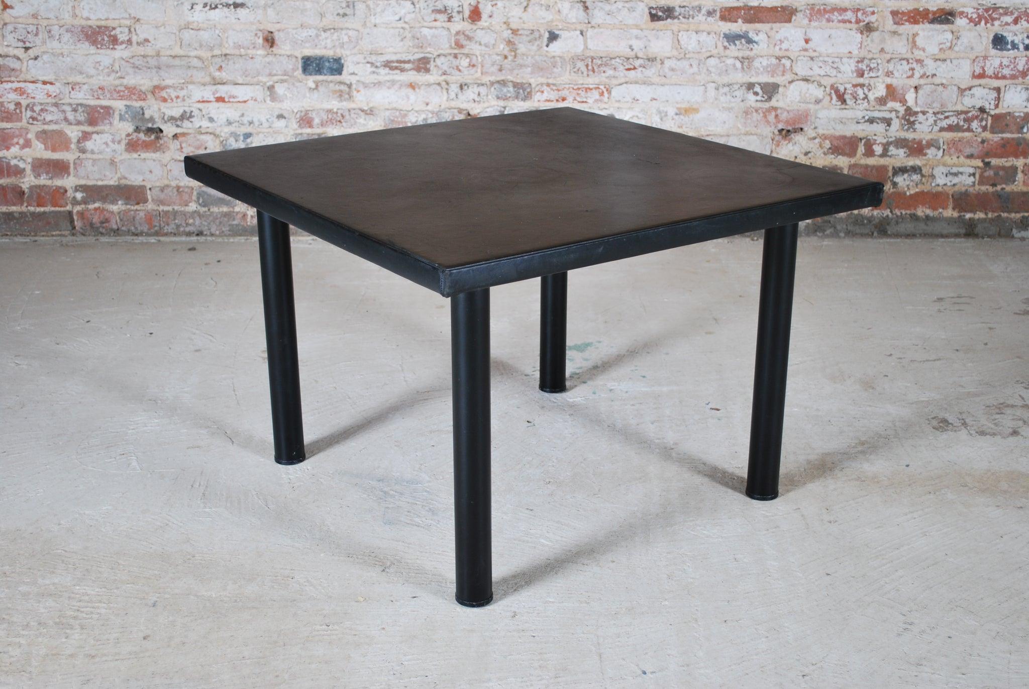 Mid-Century Coffee Table with Leather Top Aluminium Legs by Yrjö Kukkapuro 1960s In Good Condition In Surrey, GB