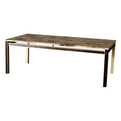 Vintage Midcentury Coffee Table with Marble Top