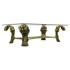 Mid Century Coffee Table with Tulips by Willy Daro, 1970s