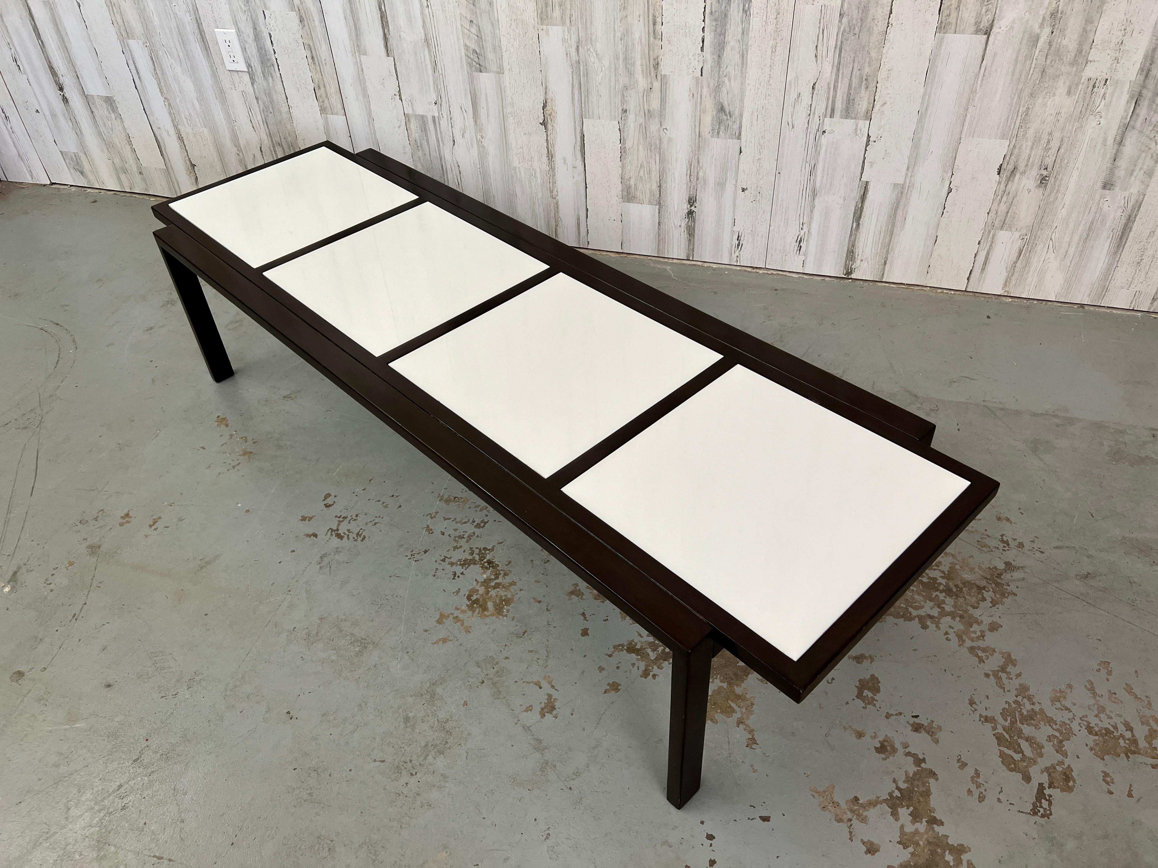 Mid-Century Coffee Table with Vitrolite Panels For Sale 3