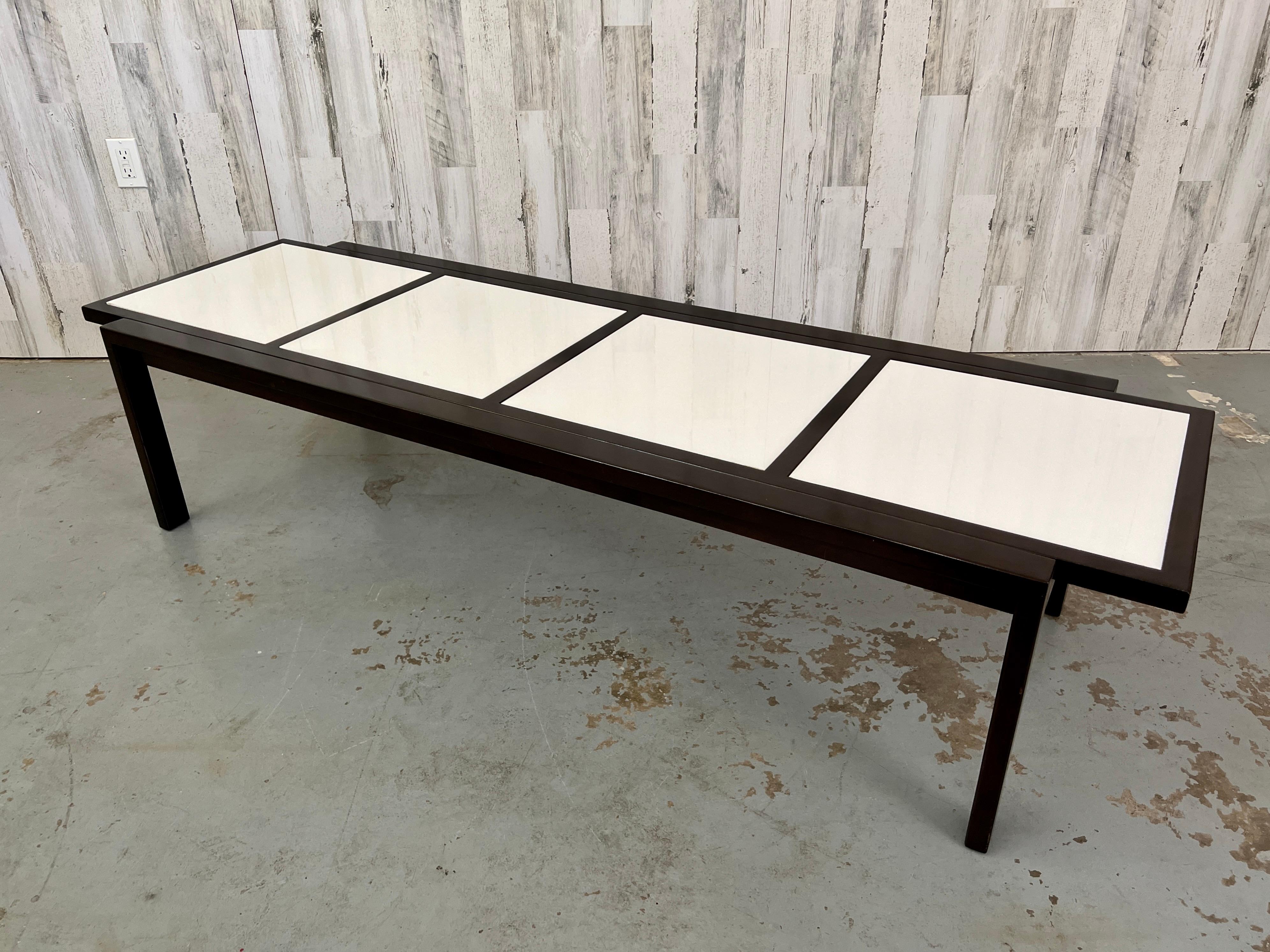 Mid-Century Coffee Table with Vitrolite Panels For Sale 4