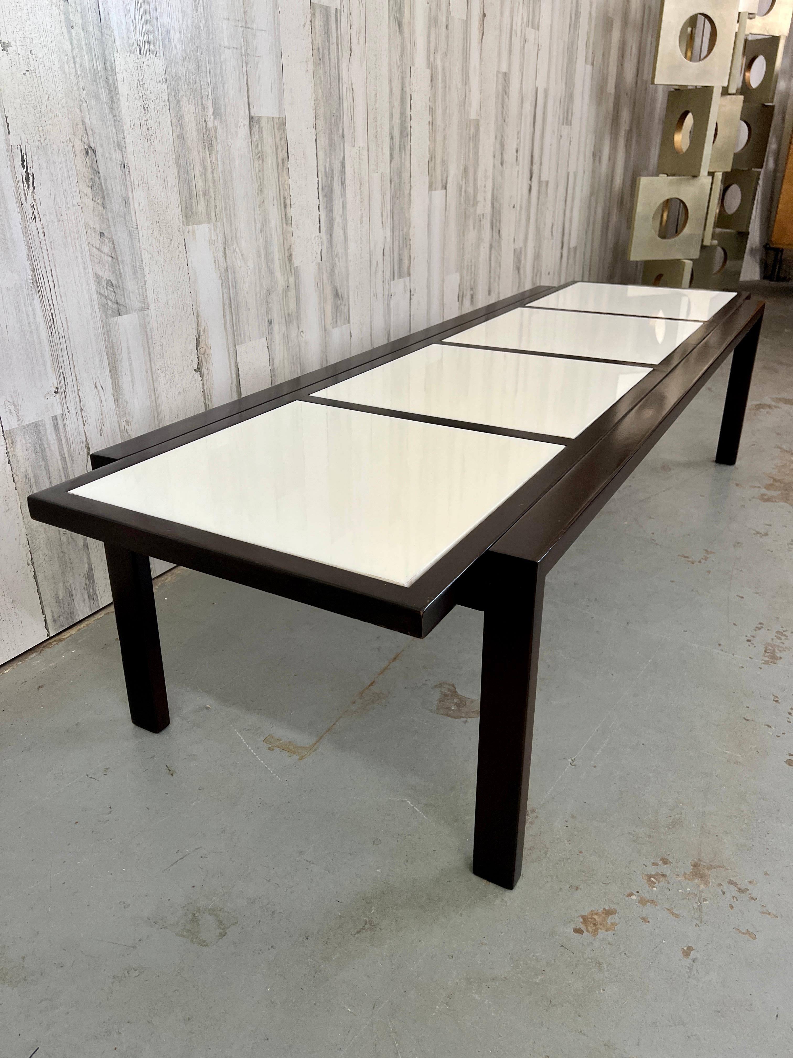 American Mid-Century Coffee Table with Vitrolite Panels For Sale