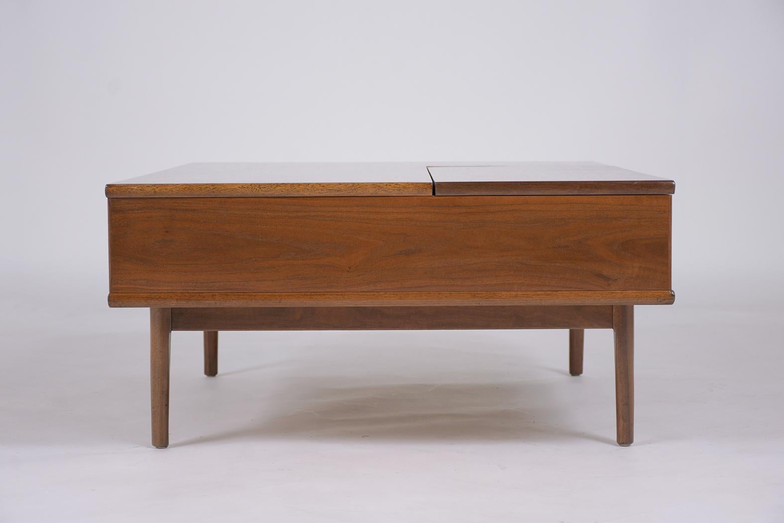 Mid-Century Modern Walnut Lacquered Coffee Table 7