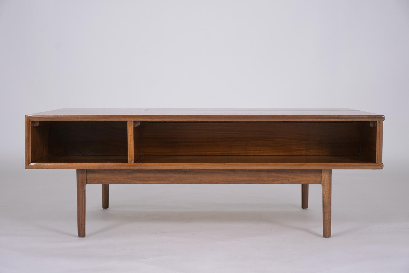 Mid-Century Modern Walnut Lacquered Coffee Table 8