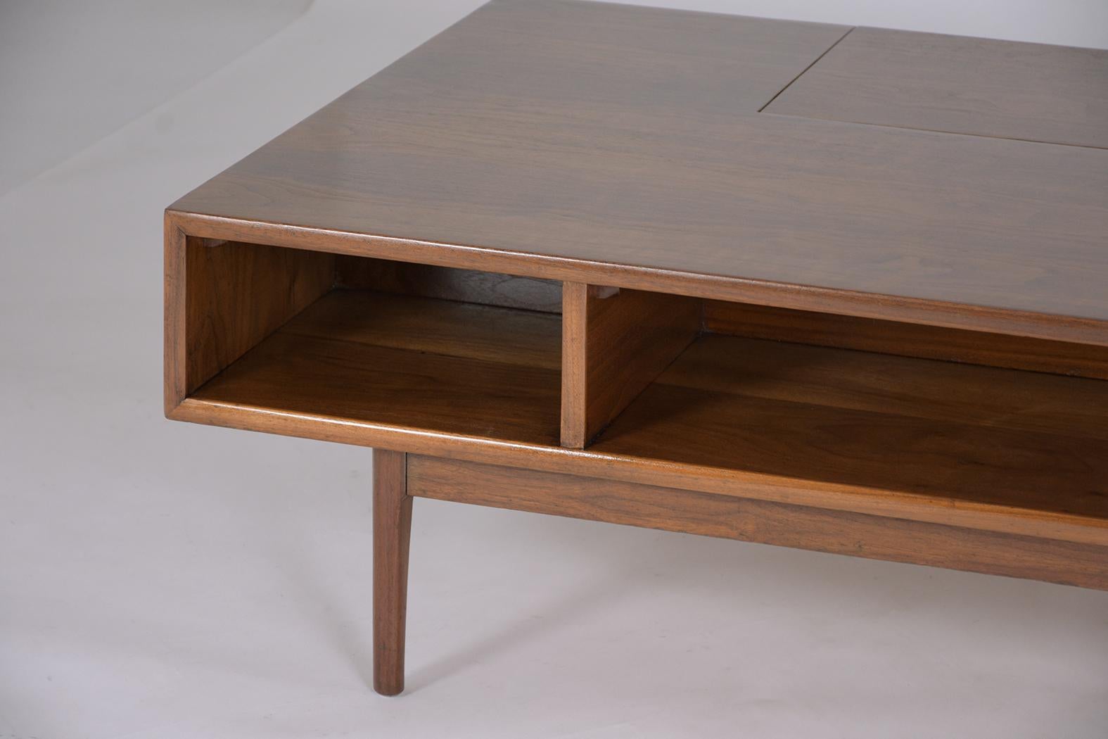 Mid-Century Modern Walnut Lacquered Coffee Table 9