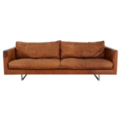 Mid-Century Cognac "Axel" Leather Sofa Designed by Gijs Papavoine for Montis