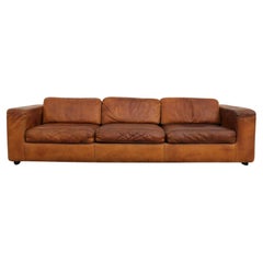 Cognac Buffalo Leder Durlet Dreisitzer-Sofa aus der Mitte des Jahrhunderts