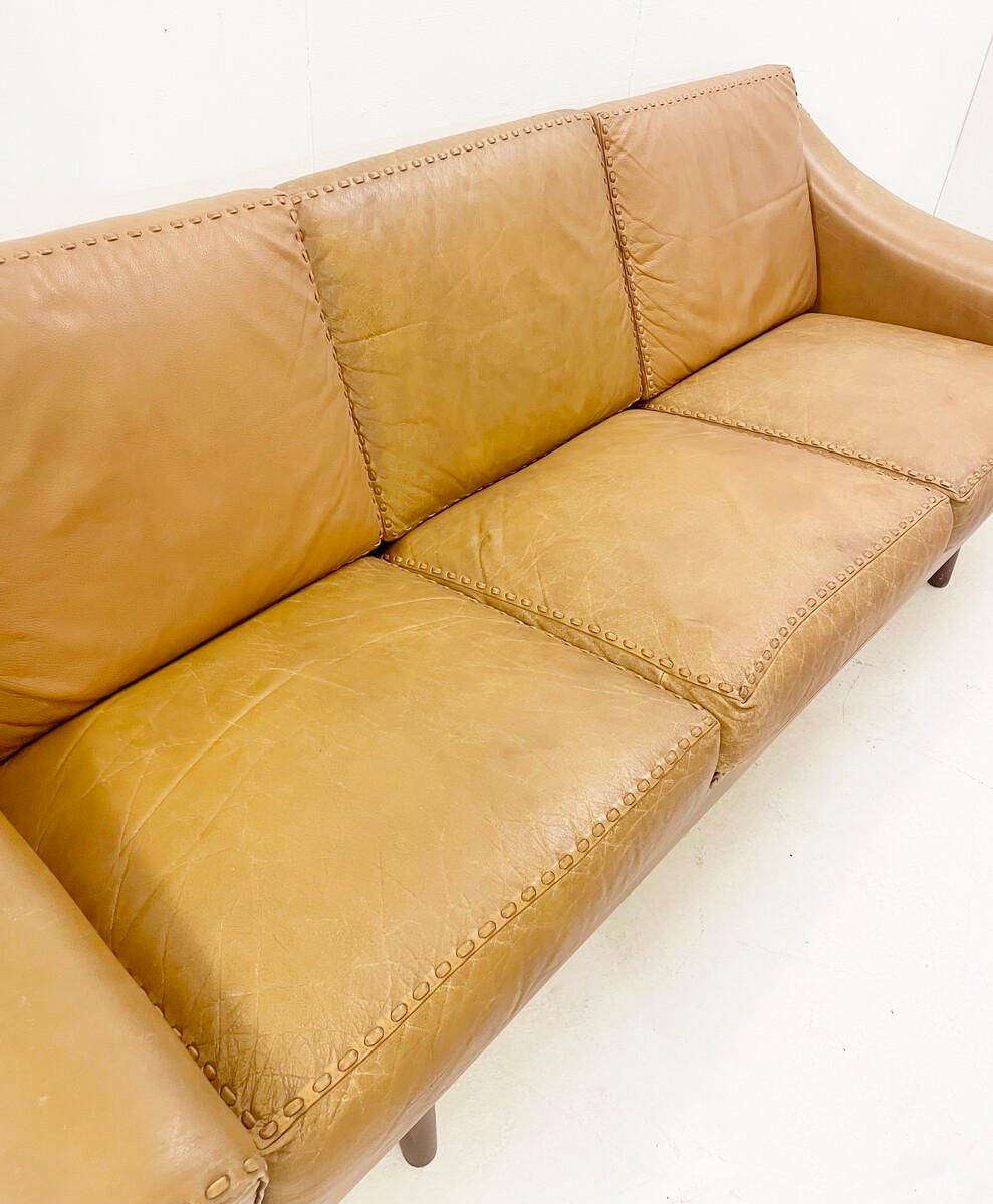 Cognacfarbenes Leder-Sofa-Modell „Matador“ von Aage Christiansen, Dänemark, Mitte des Jahrhunderts  im Angebot 2