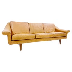 Used Mid-Century Cognac Leather Sofa Model ''Matador" by Aage Christiansen, Denmark 