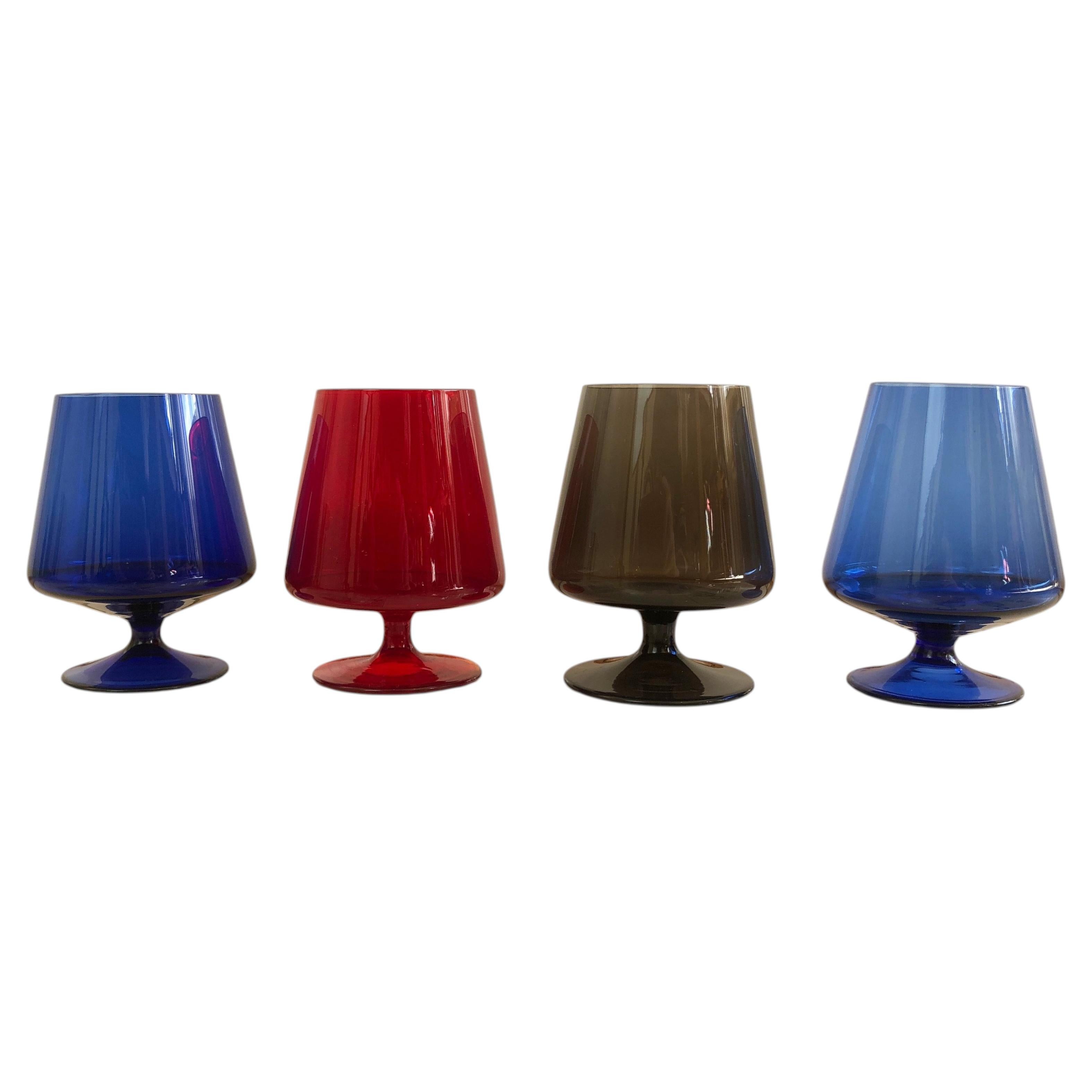 Cognac-Schnapsgläser aus der Mitte des Jahrhunderts, 4er-Set mundgeblasene Gläser von Ingrid Glas, 1960er Jahre im Angebot